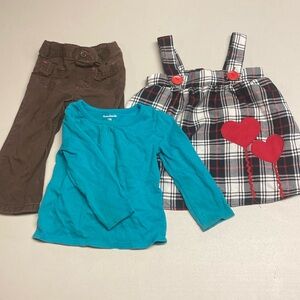 18Month Baby Girl Clothing 3 Piece Lot Dress,Pants ,Longsleeve Shirt Bundle